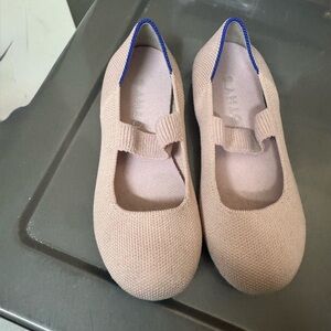 Rothy's Pink Kids Dress Shoes with Blue Trim